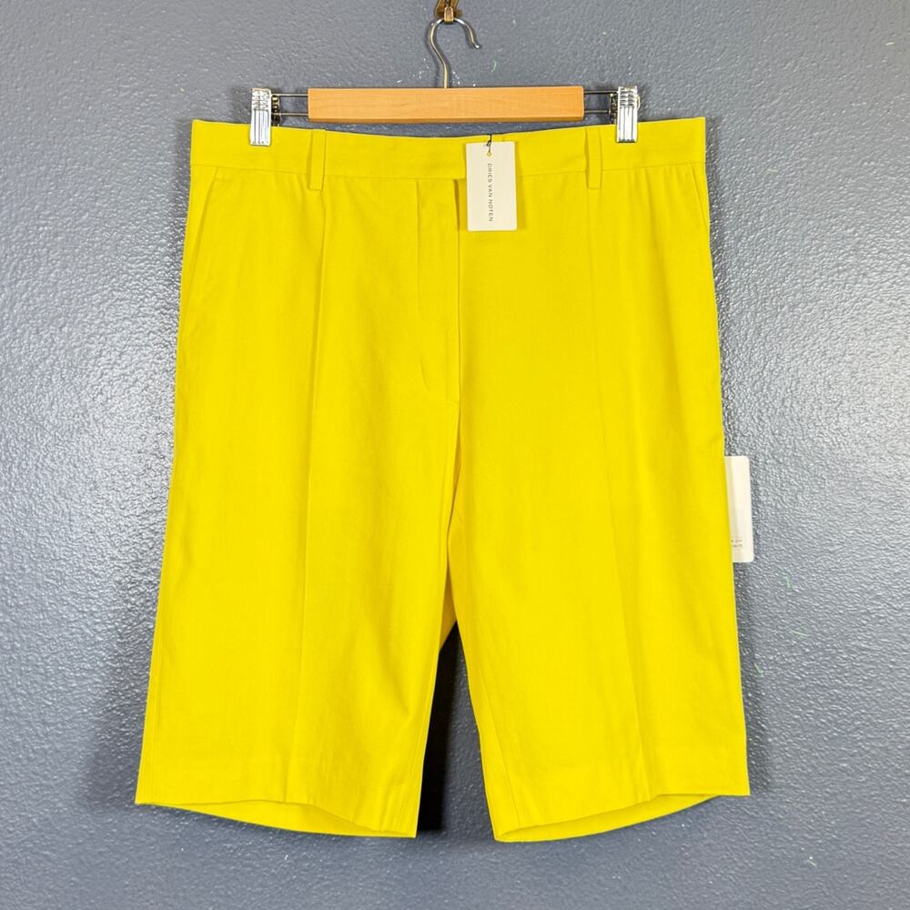 Dries Van Noten 42 men’s Palfora 2109 classic lemon chino shorts NWT